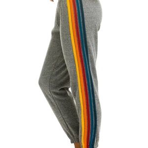 Aviator Nation - 5 stripe sweatpants - heather grey